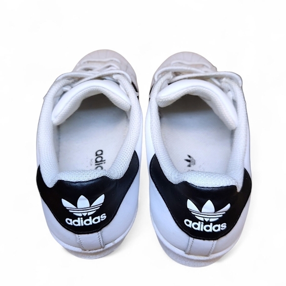 Adidas Women's Superstar White and Black Sneakers - Picture 6 of 12